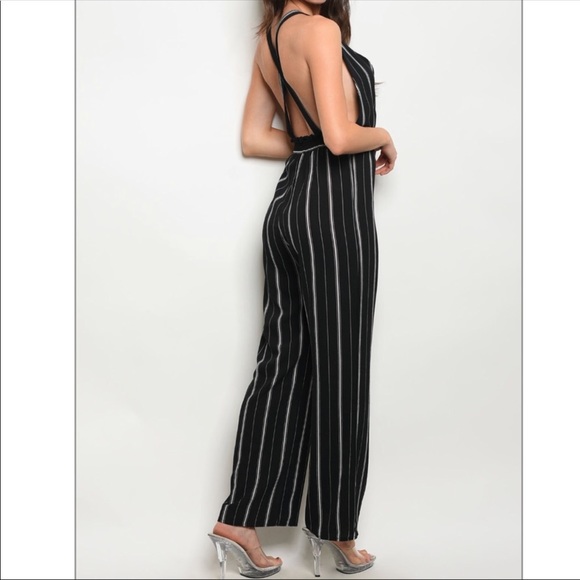 Black and white Striped Jumpsuit - Picture 2 of 5